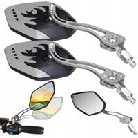 LUSTERKA PŁOMIENIE PŁOMIEŃ ROWEROWE MOTOR QUAD M8 M10 SREBRNE