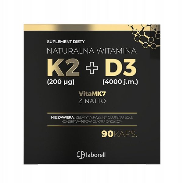 Laborell K2 200mg + D3 4000j.m. NATURALNA WITAMINA zdjęcie 2