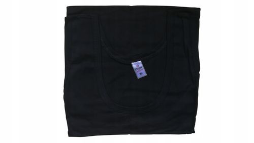 PODKOSZULKA KOSZULKA MĘSKA 100% BAWEŁNA GŁADKA CZARNA OKRĄGŁY - 4XL na Arena.pl