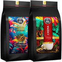 Kawa Ziarnista ZESTAW 2KG Crema + Kostaryka 100% Arabica Świeżo Wypalona