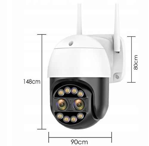 Zewnętrzna obrotowa kamera IP 2w1 8X ZOOM 2x 4MPx WIFI 2K na Arena.pl