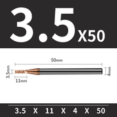 Frez TiSiN 4 ostrza Z-4 do stali nierdzewnej do 55HRC Roz. Ø3.5x11x4Dx50L