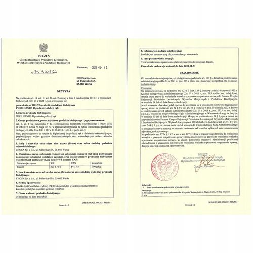 PŁYN DO DEZYNFEKCJI RĄK I SKÓRY PURE HANDS 70% 5l na Arena.pl