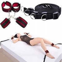 SOLIDNY ZESTAW KAJDANEK POD ŁÓŻKO Z DŁUGIMI PASAMI