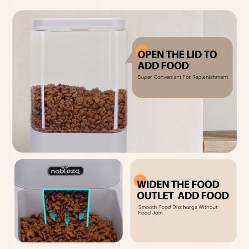 DOZOWNIK KARMY I WODY AUTOMATYCZNY PODAJNIK MISKA DLA PSA 2 x 3,8L szary na Arena.pl