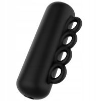 Masturbator z uchwytem, wewnętrzne poprzeczne prążki. Czarny.
