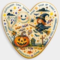 CIASTKO LUKROWANE HALLOWEEN NO.16 ROZ.XL SERCE RĘCZNIE ROBIONE