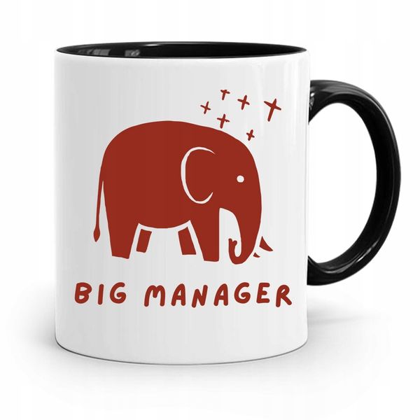 Kubek Czarny Dla Kierownika Big Menager Prezent Z Nadrukiem Ze Zdjęciem zdjęcie 1