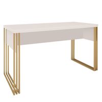 Stolik biurko kosmetyczne Klara kaszmir beż/złoty