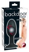korek analny z obracającą się kulą silikonowy backdoor friend czarny