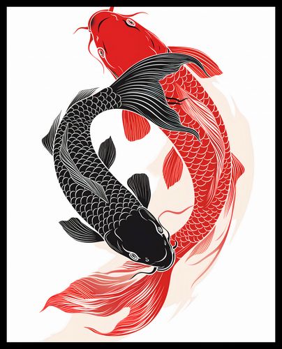 Plakat 40x50cm Yin i Yang Koi na Arena.pl