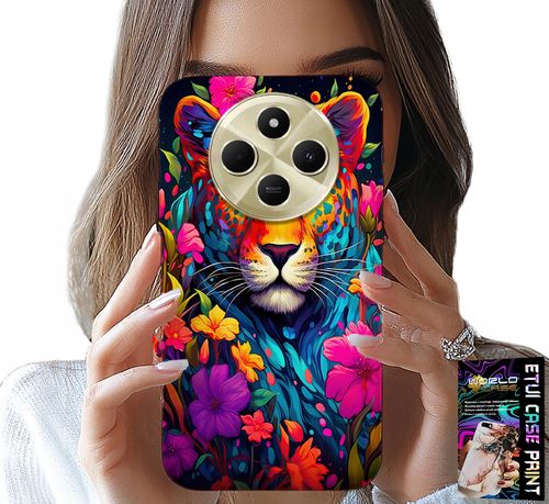 ETUI DO XIAOMI REDMI 14C 4G - KWIECISTE WZORY TYGRYS TYGRYSEK + FOLIA na Arena.pl