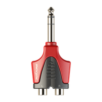 Redukcja przejściówka  1 x 6.3mm stereo do 2 x RCA żeńska Roxtone RPAN330