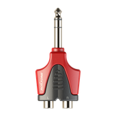 Redukcja przejściówka  1 x 6.3mm stereo do 2 x RCA żeńska Roxtone RPAN330