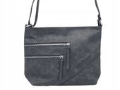 Paola Bags - torebka worek kieszonki na zamek czarny 5578-124