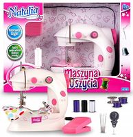 MASZYNA DO SZYCIA NATALIA DLA DZIECI NA BATERIE 20 CM ZE STOPKĄ