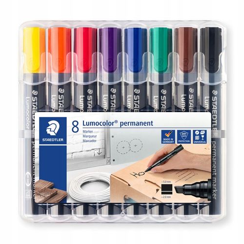 Marker permanent STAEDTLER 8kolorów ścięty 350WP8 na Arena.pl