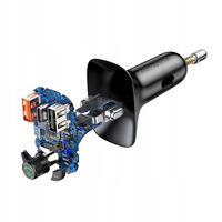 BASEUS ładowarka samochodowa 2xUSB A+TypC+transmitter FM BT PD QC4.0 5A 36W