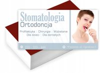 Wizytówki firmowe reklamowe 100szt duży wybór STOMATOLOGIA ORTODONTA