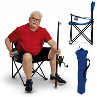 KRZESŁO Wędkarskie SKŁADANE TURYSTYCZNE Kempingowe NIEBIESKIE FOTEL Tadar