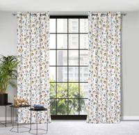 Zasłona gotowa na przelotkach KRISTAL 140x250 biało/jasnoszara