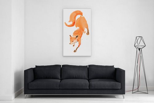 OBRAZ NA PŁÓTNIE CANVAS ABSTRAKCJA LIS AKWARELOWY 77X130 CM na Arena.pl