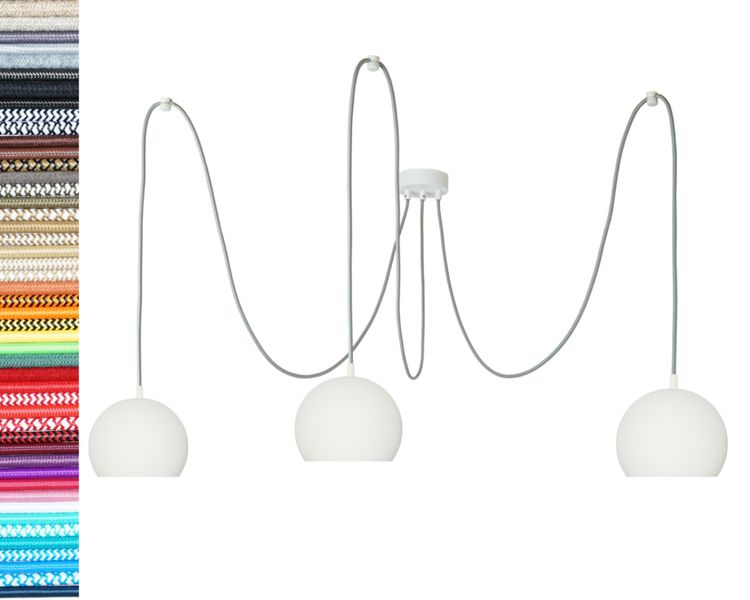 LAMPA kula biała z białym metalowym hamulcem pająk 3 wisząca zdjęcie 15