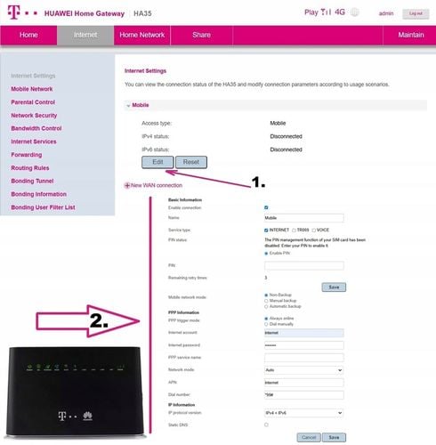 Router HUAWEI HA35-22 karta SIM 4G LTE ADSL VDSL WIFI 2,4/5 AC1200 4xGE USB na Arena.pl