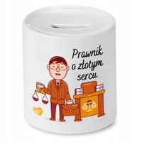 Skarbonka Dla Prawnika O Złotym Sercu Prezent Z Nadrukiem Ze Zdjęciem Z Nad