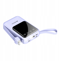 POWER BANK 10000MAH USB/USB-C QC PD WBUDOWANY KABEL Cyfrowy Wyświetlacz PRZ
