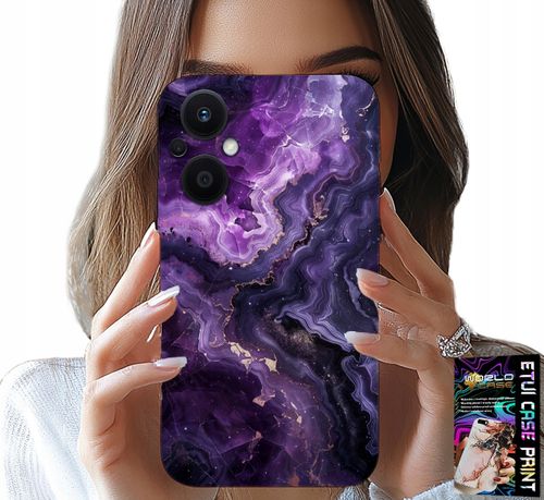 ETUI DO OPPO RENO7 LITE 5G - FIOLETOWY MARMUREK MODNE KOBIECE + SZKŁO na Arena.pl