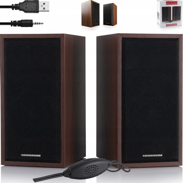 GŁOŚNIKI KOMPUTEROWE PC W SYSTEMIE 2.0 DWA GŁOŚNIKI MODECOM MC-SF05 zdjęcie 1