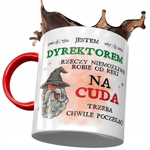 Kubek Czerwony Dla Dyrektora Na Cuda Trzeba Chwilę Z Nadrukiem Ze Zdjęciem na Arena.pl