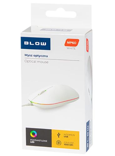 Mysz optyczna Blow MP-60 USB biała na Arena.pl