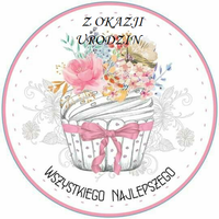 Opłatek na tort Urodziny Babeczka Ciastko Ciacho