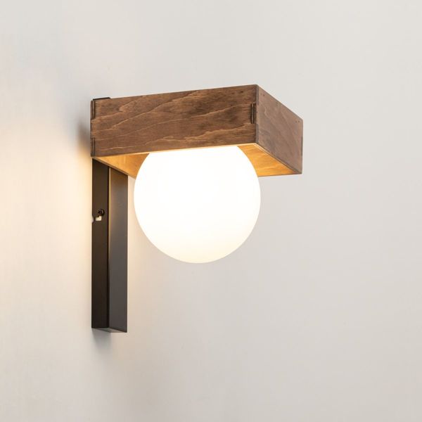 Kinkiet ścienny Bloom 33666 Sigma do przedpokoju kula biała brązowa zdjęcie 2