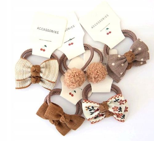 Zestaw gumek Kokard do włosów 10szt dziecięce  F97_Brąz na Arena.pl
