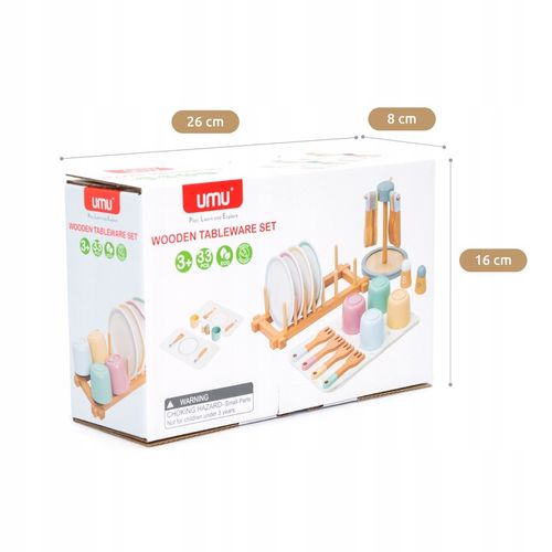 UMU Zestaw naczyń drewnianych dla dzieci 28 szt. na Arena.pl