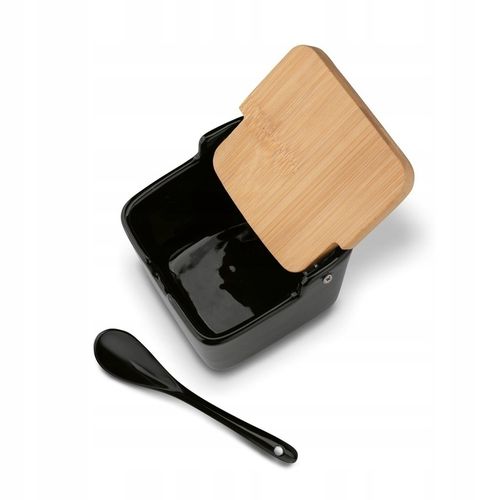 CUKIERNICZKA z Łyżeczką BAMBUSOWA CZARNA Pojemnik Konighoffer Ceramic na Arena.pl