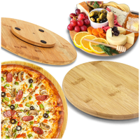 BAMBUSOWA OBROTOWA DESKA PIZZY KROJENIA 35 PREMIUM
