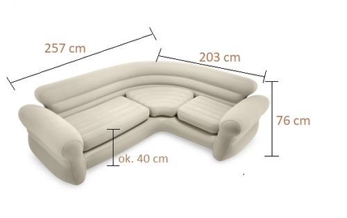 Sofa narożna dmuchana Air Bed Corner 203x257x76 cm Intex 68575 na Arena.pl