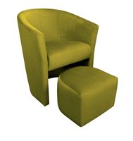 Fotel CLUB z podnóżkiem zielona oliwka BL75