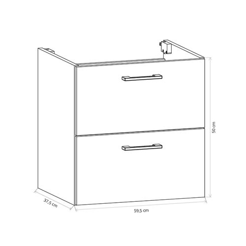 Szafka łazienkowa wisząca LUNA 60 biały, dąb  z umywalką Lara (W3) na Arena.pl