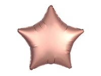 Balon foliowy gwiazda, matowe różowe złoto, 45 cm (18 cali) [balon na hel]