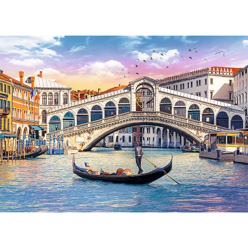 Piękne puzzle z widokiem na Most Rialto w Wenecji - Trefl 500 elementów na Arena.pl
