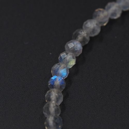 Naszyjnik łapacz snów - Labradoryt fasetowane kulki i srebro złocone na Arena.pl