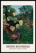 Plakat 40x60cm Design Tiger and a Buffalo, Rousseau Vintage do Salonu