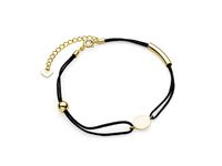 Bransoletka szczęścia celebrytka kółko circle coin rurka tunel kulka bawełna srebro 925 Z1703BG_B