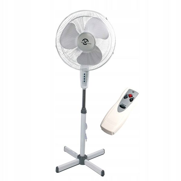 WENTYLATOR WIATRAK PODŁOGOWY DUŻY STOJĄCY Z PILOTEM REGULOWANY BIAŁY zdjęcie 7