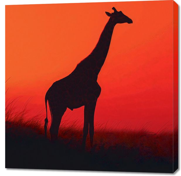 Obraz 90x90cm Żyrafa w Czerni zdjęcie 1